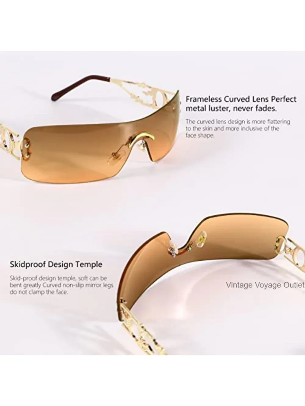 Y2K Rectangle Sunglasses Women Men Vintage Flame Design Metal Frame UV400